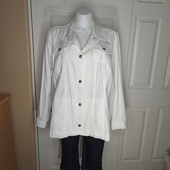 Croft & Barrow buttoned bright white jacket sz 3X NWT - Picture 1 of 7